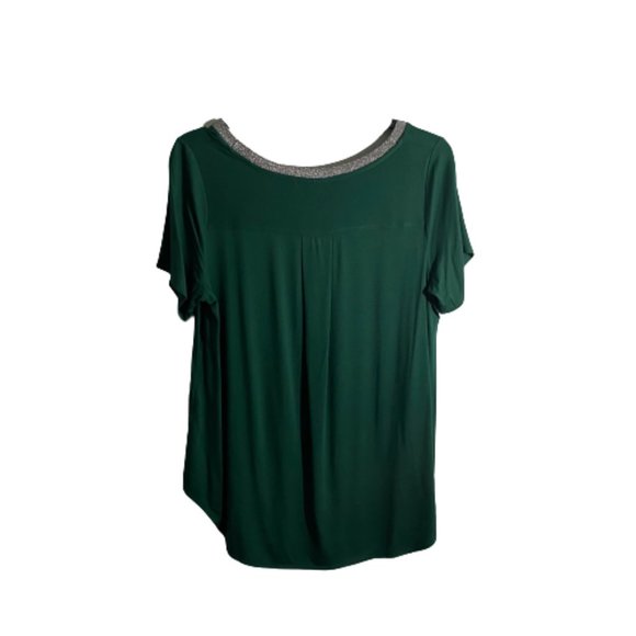 NWT Alfani Lurex Trim Hort See T-shirt Green - Picture 4 of 4